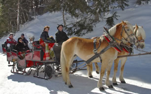 Im Winterurlaub in Filmoos mit der Kutsche durch die Berge von Salzburg